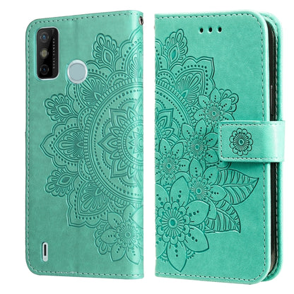 7-petal Flowers Embossing Pattern Horizontal Flip PU Leather Case with Holder & Card Slots & Wallet & Photo Frame, For Tecno Pop 2 F, For Tecno Spark 6, For Tecno Spark 6 Go