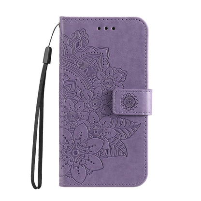 7-petal Flowers Embossing Pattern Horizontal Flip PU Leather Case with Holder & Card Slots & Wallet & Photo Frame