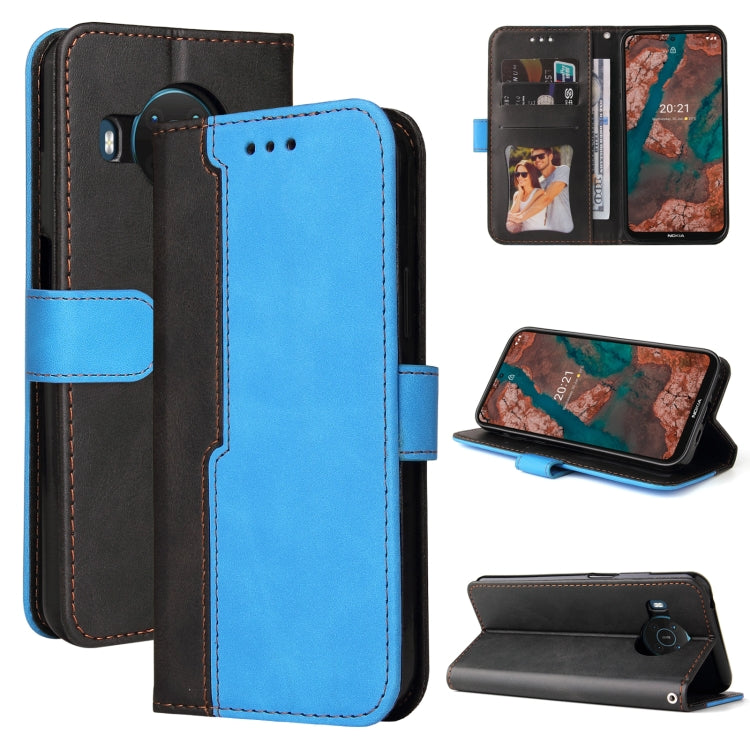 Business Stitching-Color Horizontal Flip PU Leather Case with Holder & Card Slots & Photo Frame