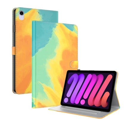 Watercolor Pattern Skin Feel Magnetic Horizontal Flip PU Leather Case with Holder & Card Slots & Photo Frame & Sleep / Wake-up Function