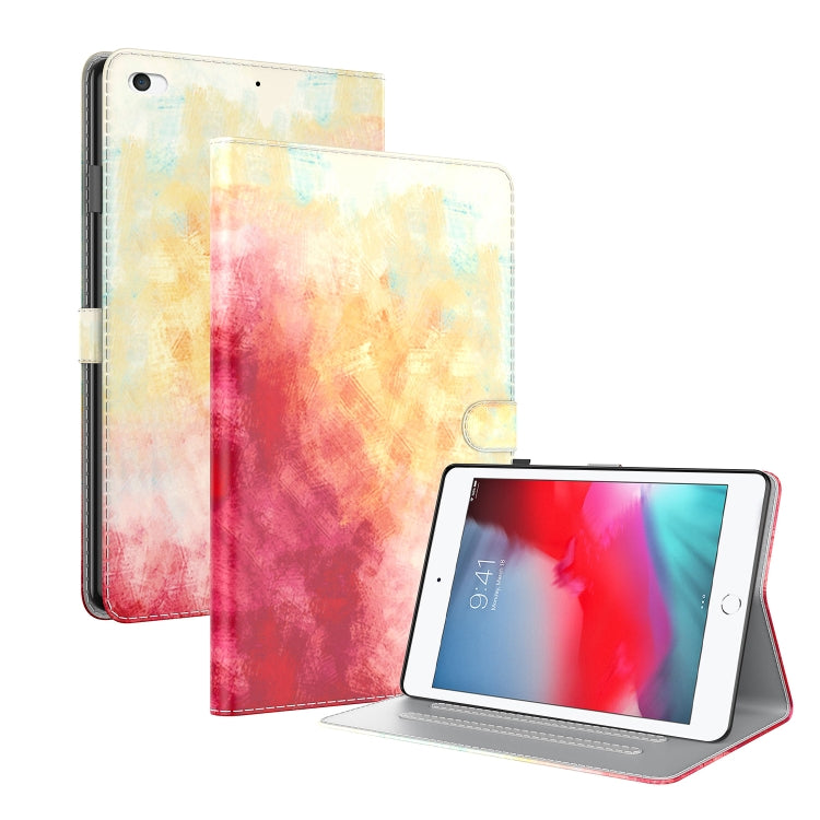 Watercolor Pattern Skin Feel Magnetic Horizontal Flip PU Leather Case with Holder & Card Slots & Photo Frame & Sleep / Wake-up Function