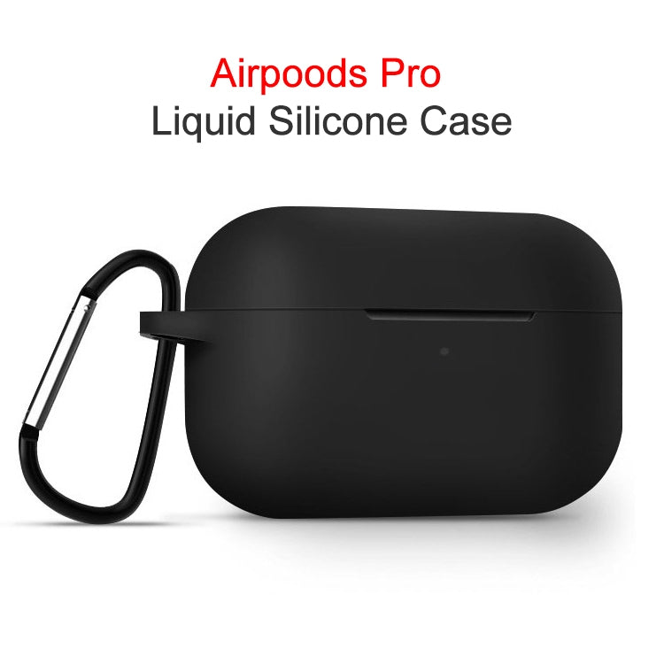 For AirPods Pro Silicone Wireless Earphone Protective Case Storage Box with Hook & Anti-drop Rope