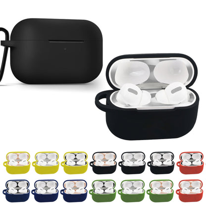 For AirPods Pro Silicone Wireless Earphone Protective Case Storage Box with Hook & Anti-drop Rope