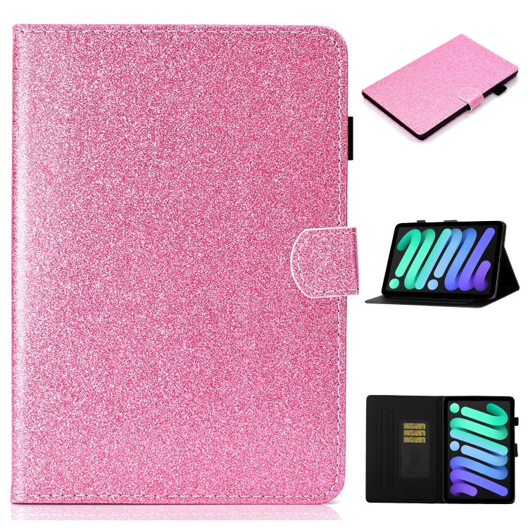 Glossy Glitter Powder Horizontal Flip Leather Case with Holder & Card Slot & Sleep / Wake-up Function