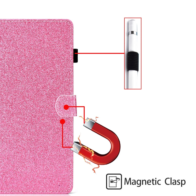 Glossy Glitter Powder Horizontal Flip Leather Case with Holder & Card Slot & Sleep / Wake-up Function