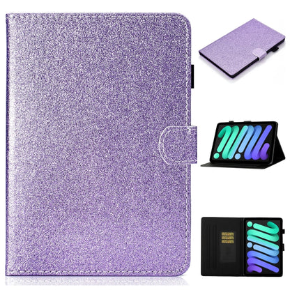 Glossy Glitter Powder Horizontal Flip Leather Case with Holder & Card Slot & Sleep / Wake-up Function