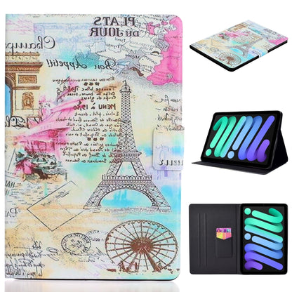 Coloured Drawing Horizontal Flip Leather Case with Holder & Card Slot & Sleep / Wake-up Function, For iPad mini 2024 / mini 6