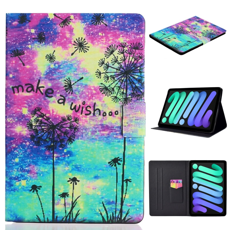 Coloured Drawing Horizontal Flip Leather Case with Holder & Card Slot & Sleep / Wake-up Function, For iPad mini 2024 / mini 6
