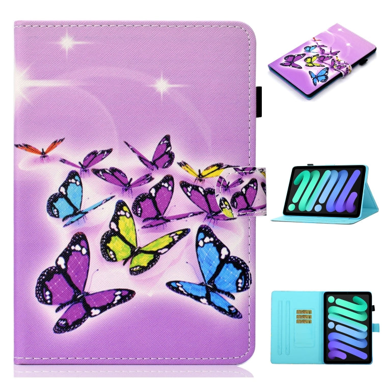 Coloured Drawing Horizontal Flip Leather Case with Holder & Card Slot & Sleep / Wake-up Function