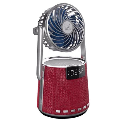 SOAIY K8 Wireless Bluetooth Dual Alarm Clock Speaker with Small Fan