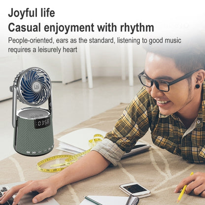 SOAIY K8 Wireless Bluetooth Dual Alarm Clock Speaker with Small Fan