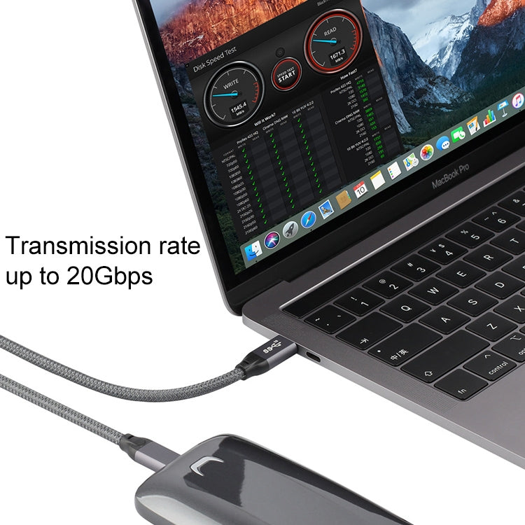 100W USB-C / Type-C Male to USB-C / Type-C Male Full-function Data Cable with E-mark, 0.5m, 1m, 1.5m, 2m