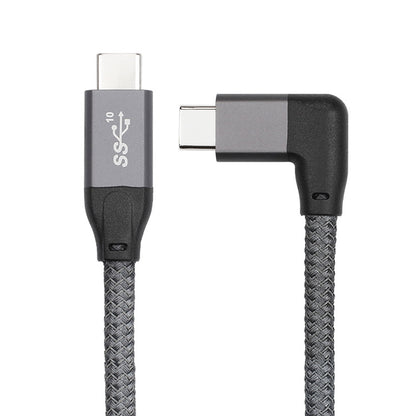 100W USB-C / Type-C Elbow to USB-C / Type-C Male Full-function Data Cable with E-mark, 0.5m, 1m, 1.5m