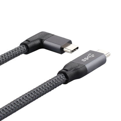100W USB-C / Type-C Elbow to USB-C / Type-C Male Full-function Data Cable with E-mark, 0.5m, 1m, 1.5m