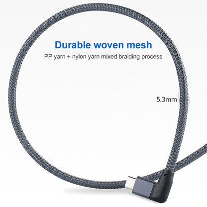 100W USB-C / Type-C Elbow to USB-C / Type-C Male Full-function Data Cable with E-mark, 0.5m, 1m, 1.5m