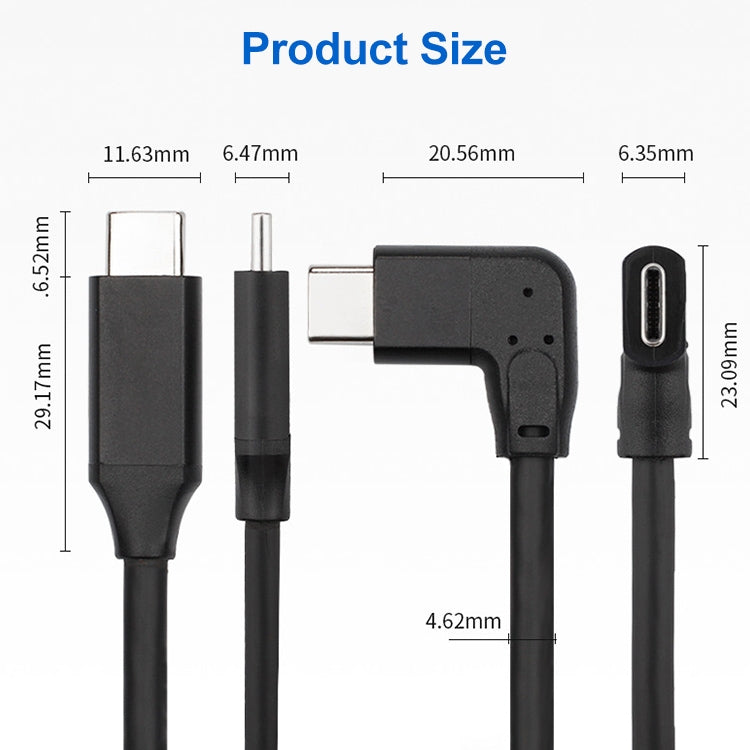 60W 3A USB-C / Type-C Male to USB-C / Type-C Elbow PD Fast Charging Magic Belt Cable, 0.5m, 1m, 2m