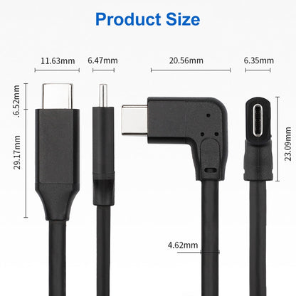 60W 3A USB-C / Type-C Male to USB-C / Type-C Elbow PD Fast Charging Magic Belt Cable, 0.5m, 1m, 2m