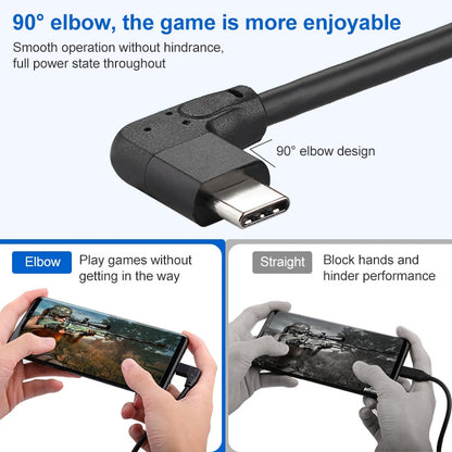 60W 3A USB-C / Type-C Male to USB-C / Type-C Elbow PD Fast Charging Magic Belt Cable, 0.5m, 1m, 2m