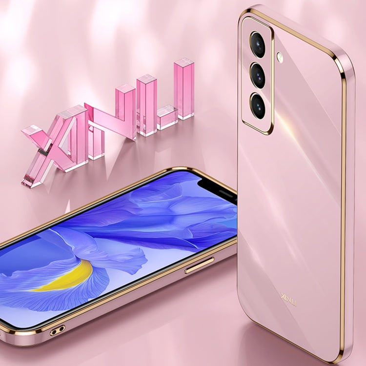 XINLI Straight 6D Plating Gold Edge TPU Shockproof Case