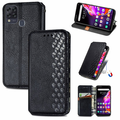 Cubic Grid Pressed Horizontal Flip Magnetic PU Leather Case with Holder & Card Slots & Wallet