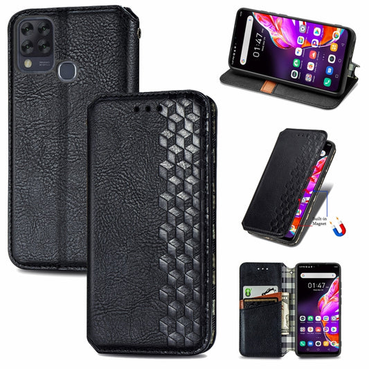 Cubic Grid Pressed Horizontal Flip Magnetic PU Leather Case with Holder & Card Slots & Wallet
