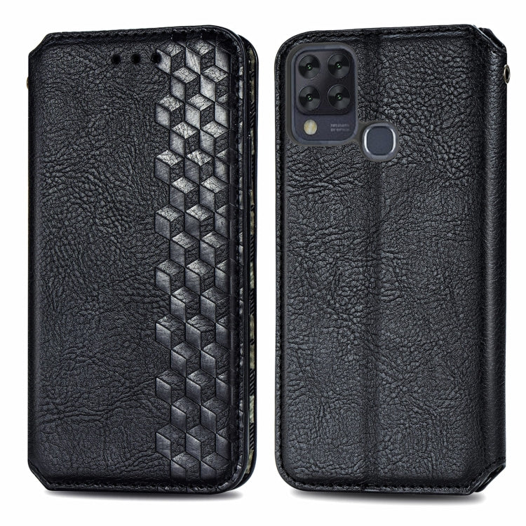 Cubic Grid Pressed Horizontal Flip Magnetic PU Leather Case with Holder & Card Slots & Wallet