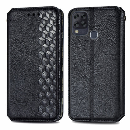 Cubic Grid Pressed Horizontal Flip Magnetic PU Leather Case with Holder & Card Slots & Wallet