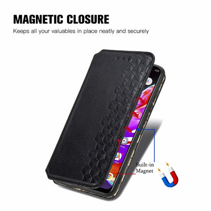 Cubic Grid Pressed Horizontal Flip Magnetic PU Leather Case with Holder & Card Slots & Wallet