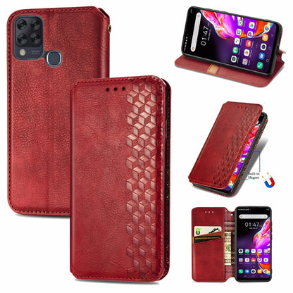Cubic Grid Pressed Horizontal Flip Magnetic PU Leather Case with Holder & Card Slots & Wallet