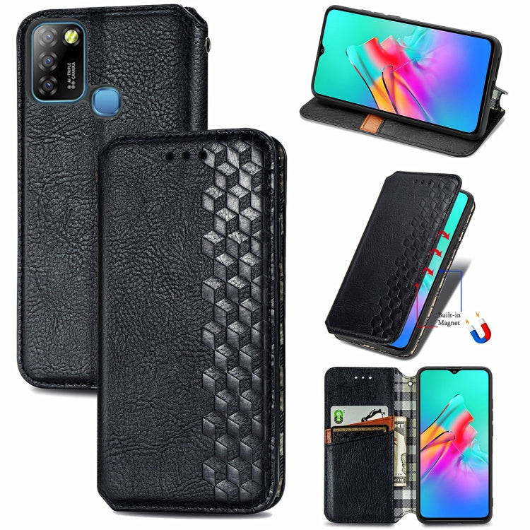 Cubic Grid Pressed Horizontal Flip Magnetic PU Leather Case with Holder & Card Slots & Wallet