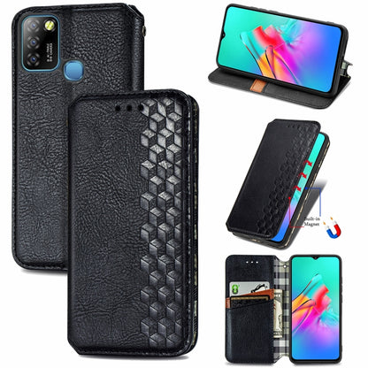 Cubic Grid Pressed Horizontal Flip Magnetic PU Leather Case with Holder & Card Slots & Wallet