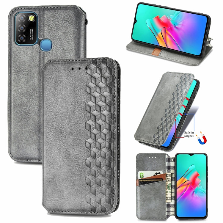 Cubic Grid Pressed Horizontal Flip Magnetic PU Leather Case with Holder & Card Slots & Wallet