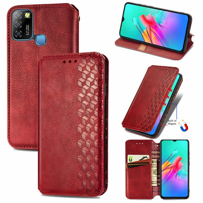 Cubic Grid Pressed Horizontal Flip Magnetic PU Leather Case with Holder & Card Slots & Wallet