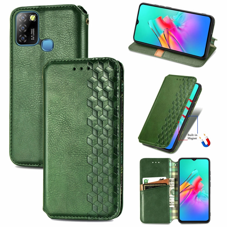 Cubic Grid Pressed Horizontal Flip Magnetic PU Leather Case with Holder & Card Slots & Wallet