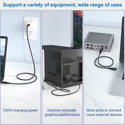 100W USB-C / Type-C 4.0 Male to USB-C / Type-C 4.0 Male Full-function Data Cable for Thunderbolt 3, 0.5m, 0.8m, 1m