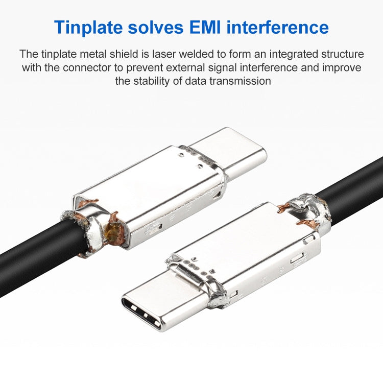 100W USB-C / Type-C 4.0 Male to USB-C / Type-C 4.0 Male Two-color Full-function Data Cable for Thunderbolt 3