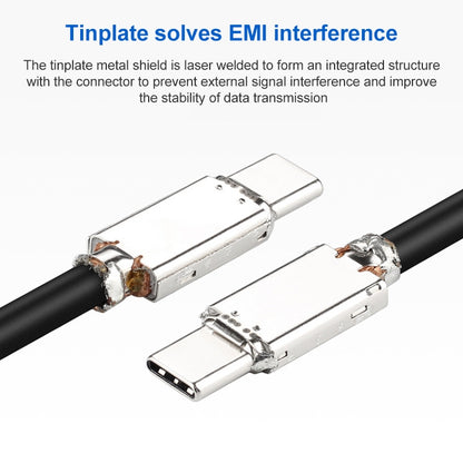 100W USB-C / Type-C 4.0 Male to USB-C / Type-C 4.0 Male Two-color Full-function Data Cable for Thunderbolt 3