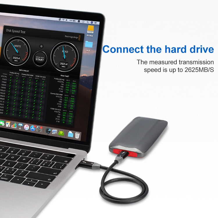 100W USB-C / Type-C 4.0 Male to USB-C / Type-C 4.0 Male Two-color Full-function Data Cable for Thunderbolt 3, 0.95m, 1.22m