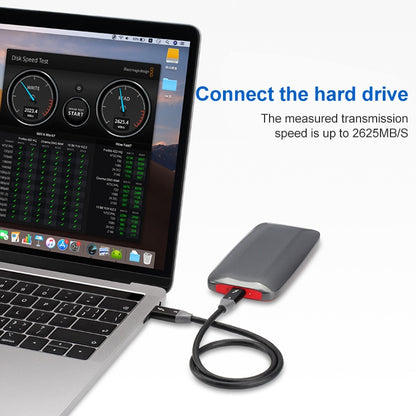 100W USB-C / Type-C 4.0 Male to USB-C / Type-C 4.0 Male Two-color Full-function Data Cable for Thunderbolt 3, 0.95m, 1.22m