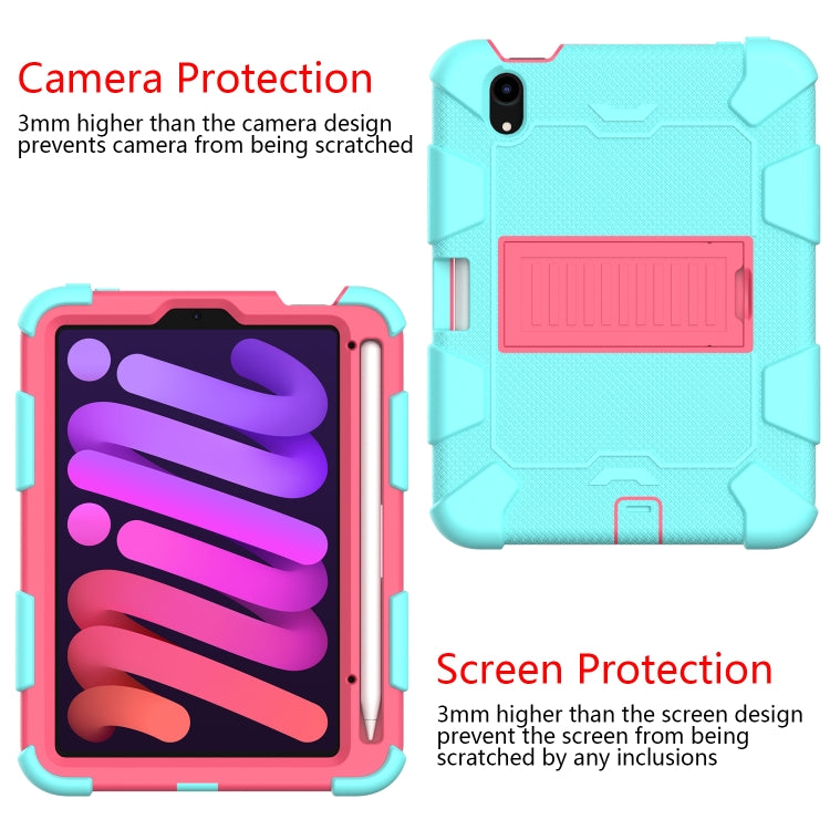 Two-Color Robot Shockproof Silicone + PC Protective Case with Holder & Pen Slot