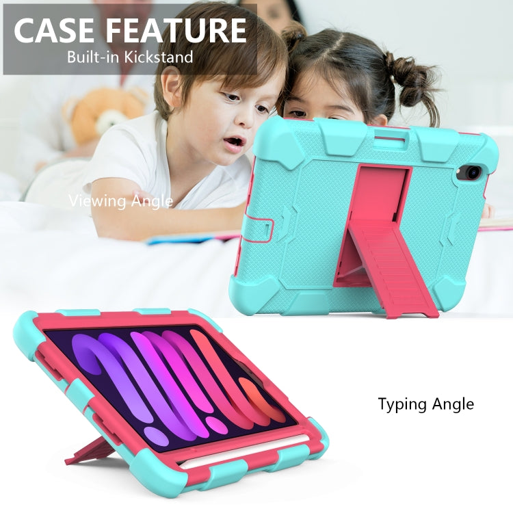 Two-Color Robot Shockproof Silicone + PC Protective Case with Holder & Pen Slot