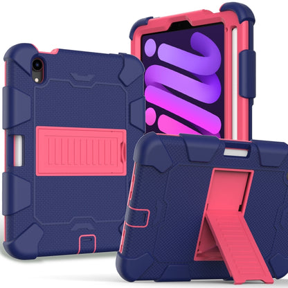 Two-Color Robot Shockproof Silicone + PC Protective Case with Holder & Pen Slot