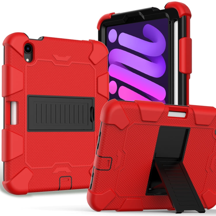 Two-Color Robot Shockproof Silicone + PC Protective Case with Holder & Pen Slot