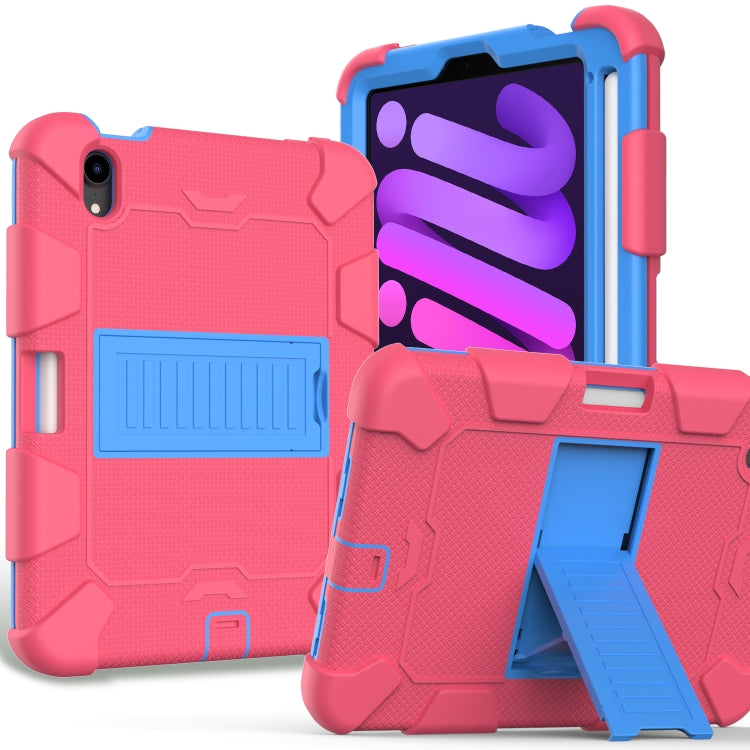 Two-Color Robot Shockproof Silicone + PC Protective Case with Holder & Pen Slot