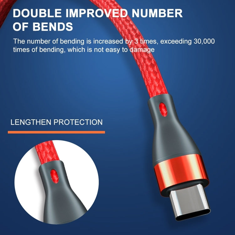 ADC-001 3A USB to USB-C / Type-C Weave Fast Charging Data Cable, 1m USB-C / Type-C
