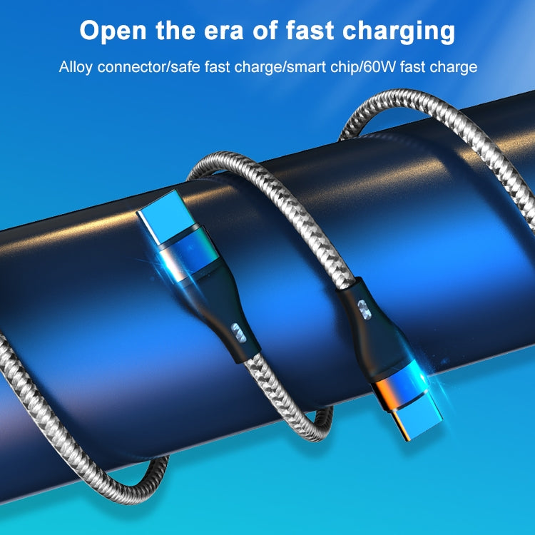 ADC-004 USB-C / Type-C to USB-C / Type-C PD Fast Charging Weave Data Cable, 1m
