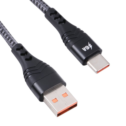 ADC-005 6A USB to USB-C / Type-C Weave Fast Charging Data Cable, 1m, 2m