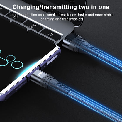 ADC-005 6A USB to USB-C / Type-C Weave Fast Charging Data Cable, 1m, 2m