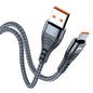 ADC-005 6A USB to USB-C / Type-C Weave Fast Charging Data Cable, 1m, 2m