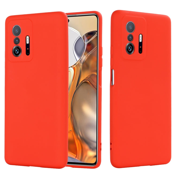 Solid Color Liquid Silicone Dropproof Full Coverage Protective Case, For Xiaomi 11T 5G